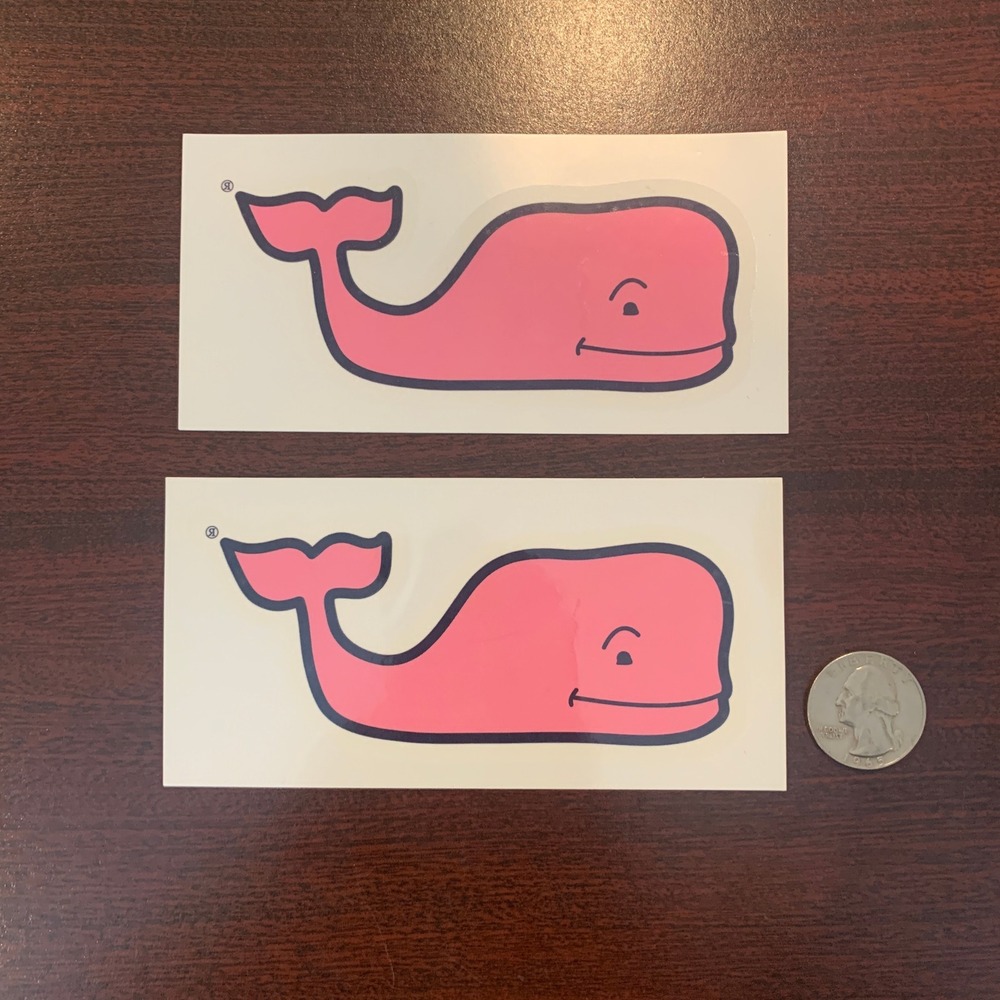 Vineyard Vines Pink Whale Logo Temporary Tattoos Set of 2 Made in USA
